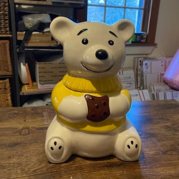Vintage teddy bear cookie jar